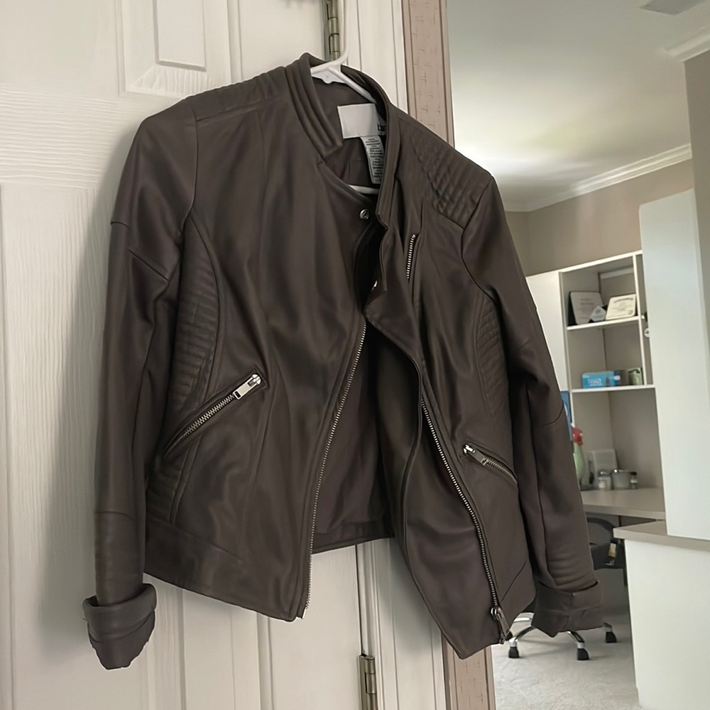 Bar III faux leather jacket